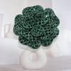 image:imageRhinestone Camellia Flower Brooch Pin for Women Ladies Unisex Fashion Crystal Rose Clover Floral Brooches Lapel Pins Dainty Dress Accessories Jewelry Gift Boutonniere Corsage Wedding Holiday Party 70mmGreen