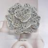 image:imageRhinestone Camellia Flower Brooch Pin for Women Ladies Unisex Fashion Crystal Rose Clover Floral Brooches Lapel Pins Dainty Dress Accessories Jewelry Gift Boutonniere Corsage Wedding Holiday Party 70mmWhite