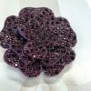 image:imageRhinestone Camellia Flower Brooch Pin for Women Ladies Unisex Fashion Crystal Rose Clover Floral Brooches Lapel Pins Dainty Dress Accessories Jewelry Gift Boutonniere Corsage Wedding Holiday Party 70mmPurple