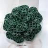 image:imageRhinestone Camellia Flower Brooch Pin for Women Ladies Unisex Fashion Crystal Rose Clover Floral Brooches Lapel Pins Dainty Dress Accessories Jewelry Gift Boutonniere Corsage Wedding Holiday Party 70mmGreen