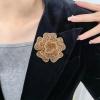 image:imageRhinestone Camellia Flower Brooch Pin for Women Ladies Unisex Fashion Crystal Rose Clover Floral Brooches Lapel Pins Dainty Dress Accessories Jewelry Gift Boutonniere Corsage Wedding Holiday Party 70mmChampange