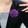 image:imageRhinestone Camellia Flower Brooch Pin for Women Ladies Unisex Fashion Crystal Rose Clover Floral Brooches Lapel Pins Dainty Dress Accessories Jewelry Gift Boutonniere Corsage Wedding Holiday Party 70mmFushia