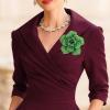 image:imageRhinestone Handmade Camellia Flower Brooch Lapel Pins for Women Her Fashion Crystal Floral Brooches Hair Clip Dress Accessories Jewelry Boutonniere Corsage Wedding Birthday Party Gift 105cm41inGreen