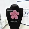 image:imageRhinestone Handmade Camellia Flower Brooch Lapel Pins for Women Her Fashion Crystal Floral Brooches Hair Clip Dress Accessories Jewelry Boutonniere Corsage Wedding Birthday Party Gift 105cm41inPink
