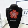 image:imageRhinestone Handmade Camellia Flower Brooch Lapel Pins for Women Her Fashion Crystal Floral Brooches Hair Clip Dress Accessories Jewelry Boutonniere Corsage Wedding Birthday Party Gift 105cm41inRed