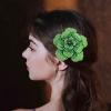 image:imageRhinestone Handmade Camellia Flower Brooch Lapel Pins for Women Her Fashion Crystal Floral Brooches Hair Clip Dress Accessories Jewelry Boutonniere Corsage Wedding Birthday Party Gift 105cm41inGreen