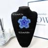 image:imageRhinestone Handmade Camellia Flower Brooch Lapel Pins for Women Her Fashion Crystal Floral Brooches Hair Clip Dress Accessories Jewelry Boutonniere Corsage Wedding Birthday Party Gift 105cm41inBlue