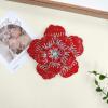 image:imageRhinestone Handmade Camellia Flower Brooch Lapel Pins for Women Her Fashion Crystal Floral Brooches Hair Clip Dress Accessories Jewelry Boutonniere Corsage Wedding Birthday Party Gift 105cm41inRed