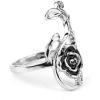 image:imageVintage Flower Leaf Statement Ring for Women Girls Oxidized Silver Tone Wide Band Rings Comfort Fit Retro Jewelry Gift Size 89