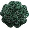 image:imageRhinestone Camellia Flower Brooch Pin for Women Ladies Unisex Fashion Crystal Rose Clover Floral Brooches Lapel Pins Dainty Dress Accessories Jewelry Gift Boutonniere Corsage Wedding Holiday Party 70mmGreen