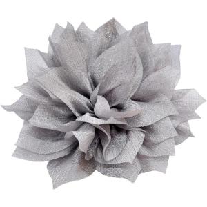 image:image4 Shiny Silk Camellia Flower Brooch for Women Girls Charming Fabric Floral Flowers Brooches Hair Clip Pins Handmade Elegant Clothes Dress Accessories JewelryGrey