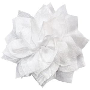 image:image4 Shiny Silk Camellia Flower Brooch for Women Girls Charming Fabric Floral Flowers Brooches Hair Clip Pins Handmade Elegant Clothes Dress Accessories JewelryWhite