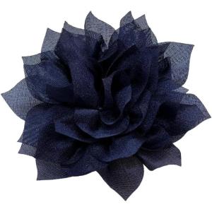 image:image4 Shiny Silk Camellia Flower Brooch for Women Girls Charming Fabric Floral Flowers Brooches Hair Clip Pins Handmade Elegant Clothes Dress Accessories JewelryNavy