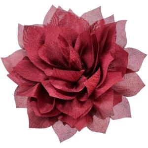 image:image4 Shiny Silk Camellia Flower Brooch for Women Girls Charming Fabric Floral Flowers Brooches Hair Clip Pins Handmade Elegant Clothes Dress Accessories JewelryWine Red