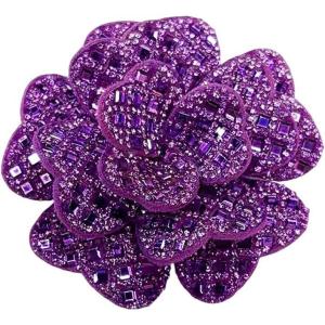 image:imageRhinestone Camellia Flower Brooch Pin for Women Ladies Unisex Fashion Crystal Rose Clover Floral Brooches Lapel Pins Dainty Dress Accessories Jewelry Gift Boutonniere Corsage Wedding Holiday Party 70mmFushia