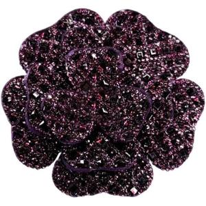 image:imageRhinestone Camellia Flower Brooch Pin for Women Ladies Unisex Fashion Crystal Rose Clover Floral Brooches Lapel Pins Dainty Dress Accessories Jewelry Gift Boutonniere Corsage Wedding Holiday Party 70mmPurple