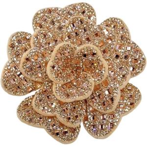 image:imageRhinestone Camellia Flower Brooch Pin for Women Ladies Unisex Fashion Crystal Rose Clover Floral Brooches Lapel Pins Dainty Dress Accessories Jewelry Gift Boutonniere Corsage Wedding Holiday Party 70mmChampange