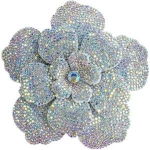 image:imageRhinestone Handmade Camellia Flower Brooch Lapel Pins for Women Her Fashion Crystal Floral Brooches Hair Clip Dress Accessories Jewelry Boutonniere Corsage Wedding Birthday Party Gift 105cm41inWhite
