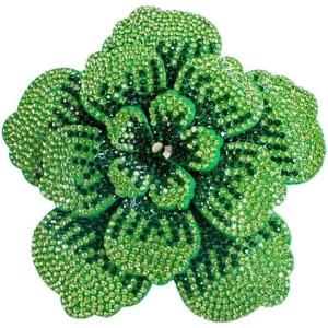 image:imageRhinestone Handmade Camellia Flower Brooch Lapel Pins for Women Her Fashion Crystal Floral Brooches Hair Clip Dress Accessories Jewelry Boutonniere Corsage Wedding Birthday Party Gift 105cm41inGreen