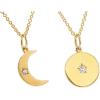 image:imageGold Plated Moon Pendant Necklace for Women Girls with Charm Crystal Star Round Disc Coin Karma Half Moon Choker Simle Chain Necklace Dainty Fashion Jewelry Gifts for Best Friend Crescent