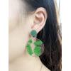 image:imageAcrylic Round Leaf Dangle Earrings for Women Girls Retro Resin Transparent Pressed Green Palm Disc Drop Dangling Circle Stud Earring Delicate Birthday Wedding Party Y2K Jewelry