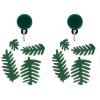 image:imageAcrylic Round Leaf Dangle Earrings for Women Girls Retro Resin Transparent Pressed Green Palm Disc Drop Dangling Circle Stud Earring Delicate Birthday Wedding Party Y2K Jewelry