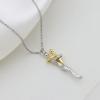 image:imageDtja Family Love Hug Pendant Necklace for Women Men TwoToned Affectionate Mother and Son Embrace Necklaces Fashion Birthday Mothers Day Party Jewelry for HerSilver Gold Plated