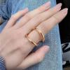 image:imageDtja Minimalist Oval Silk Scarf Clip Band Ring for Women Layered Double Bands Statement Finger Rings Shawl Scarves Buckle Wrap Clasp Dress Accessories Decoration JewelryRose Gold