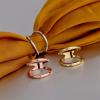 image:imageDtja Minimalist Oval Silk Scarf Clip Band Ring for Women Layered Double Bands Statement Finger Rings Shawl Scarves Buckle Wrap Clasp Dress Accessories Decoration JewelryGold