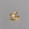 image:imageDtja Minimalist Oval Silk Scarf Clip Band Ring for Women Layered Double Bands Statement Finger Rings Shawl Scarves Buckle Wrap Clasp Dress Accessories Decoration JewelryGold