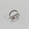 image:imageDtja Minimalist Oval Silk Scarf Clip Band Ring for Women Layered Double Bands Statement Finger Rings Shawl Scarves Buckle Wrap Clasp Dress Accessories Decoration JewelrySilver
