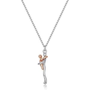 image:imageDtja Family Love Hug Pendant Necklace for Women Men TwoToned Affectionate Mother and Son Embrace Necklaces Fashion Birthday Mothers Day Party Jewelry for HerSilver Rose Gold