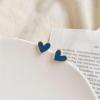 image:imageSerenity Love Heart Earrings Stud for Women Girls 925 Sterling Silver Hypoallergenic Blue Enameled Hearted Cartilage Small Studs Tragus Post Fashion Minimalist Valentine Birthday Jewelry Dainty Gifts
