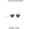 image:imageSerenity Love Heart Earrings Stud for Women Girls 925 Sterling Silver Hypoallergenic Blue Enameled Hearted Cartilage Small Studs Tragus Post Fashion Minimalist Valentine Birthday Jewelry Dainty Gifts