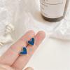 image:imageSerenity Love Heart Earrings Stud for Women Girls 925 Sterling Silver Hypoallergenic Blue Enameled Hearted Cartilage Small Studs Tragus Post Fashion Minimalist Valentine Birthday Jewelry Dainty Gifts