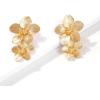 image:imageGold Flower Statement Drop Dangle Earrings for Women Girls Boho Double Layered Brushed Daisy Flowers Stud Dangling Earring Fashion Retro Wedding Party Y2K Jewelry