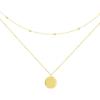 image:imageDtja Layered Disc Pendant Choker Necklace for Women 925 Sterling Silver Dainty Full Moon Circle Coin Collar TwoDouble Chain Fashion Y Jewelry Best Box Birthday Wedding Golden
