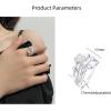 image:imageCZ Tulip Flower Statemeng Ring for Women Girls Silvery Sideways Flowers Adjustable Open Wide Wrap Finger Rings Comfort Fit Elegant Wedding Engagement Birthday Anniversary Jewelry Gift