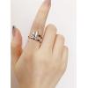 image:imageLove Arrow Open Adjustable Ring for Women Girls Stainless Steel Statement Stackable Silvery Polished Double Band Thumb Finger Rings Hypoallergenic Comfort Fit Size 78 Minimalist Jewelry