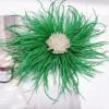 image:imageBeaded Feather Flower Large Brooch Pin for Women Men Elegant Oversized Dandelion Pompom Floral Brooches Pins Wedding Ceremony Cocktail Party Boutonniere Dress Accessories Jewelry 180mmGreen