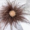 image:imageBeaded Feather Flower Large Brooch Pin for Women Men Elegant Oversized Dandelion Pompom Floral Brooches Pins Wedding Ceremony Cocktail Party Boutonniere Dress Accessories Jewelry 180mmBrown