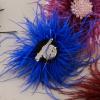 image:imageBeaded Feather Flower Large Brooch Pin for Women Men Elegant Oversized Dandelion Pompom Floral Brooches Pins Wedding Ceremony Cocktail Party Boutonniere Dress Accessories Jewelry 180mmRoyal Blue