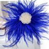 image:imageBeaded Feather Flower Large Brooch Pin for Women Men Elegant Oversized Dandelion Pompom Floral Brooches Pins Wedding Ceremony Cocktail Party Boutonniere Dress Accessories Jewelry 180mmRoyal Blue