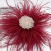 image:imageBeaded Feather Flower Large Brooch Pin for Women Men Elegant Oversized Dandelion Pompom Floral Brooches Pins Wedding Ceremony Cocktail Party Boutonniere Dress Accessories Jewelry 180mmRed