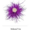 image:imageBeaded Feather Flower Large Brooch Pin for Women Men Elegant Oversized Dandelion Pompom Floral Brooches Pins Wedding Ceremony Cocktail Party Boutonniere Dress Accessories Jewelry 180mmPurple
