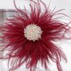 image:imageBeaded Feather Flower Large Brooch Pin for Women Men Elegant Oversized Dandelion Pompom Floral Brooches Pins Wedding Ceremony Cocktail Party Boutonniere Dress Accessories Jewelry 180mmRed