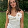 image:imageBeaded Feather Flower Large Brooch Pin for Women Men Elegant Oversized Dandelion Pompom Floral Brooches Pins Wedding Ceremony Cocktail Party Boutonniere Dress Accessories Jewelry 180mmWhite