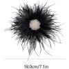 image:imageBeaded Feather Flower Large Brooch Pin for Women Men Elegant Oversized Dandelion Pompom Floral Brooches Pins Wedding Ceremony Cocktail Party Boutonniere Dress Accessories Jewelry 180mmBlack
