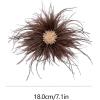 image:imageBeaded Feather Flower Large Brooch Pin for Women Men Elegant Oversized Dandelion Pompom Floral Brooches Pins Wedding Ceremony Cocktail Party Boutonniere Dress Accessories Jewelry 180mmBrown