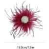 image:imageBeaded Feather Flower Large Brooch Pin for Women Men Elegant Oversized Dandelion Pompom Floral Brooches Pins Wedding Ceremony Cocktail Party Boutonniere Dress Accessories Jewelry 180mmRed